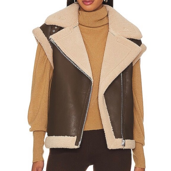 Heartloom Revolve Xander Faux Leather Vest in Coco - Picture 1 of 6